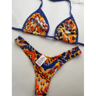 Moda Praia Biquíni Asa Delta Fio Dental - Neon texturizado