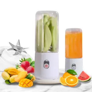 Copo Liquidificador Portátil Mini 500ml - Espremedor Elétrico 6 Facas - Branco