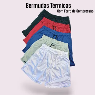 Shorts Térmico 2 em 1 Masculino Dry Fit para Academia - DRY NK PRETO