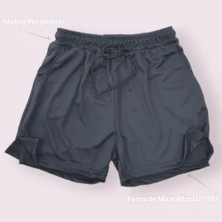 Shorts Térmico 2 em 1 Masculino Dry Fit para Academia - DRY NK PRETO