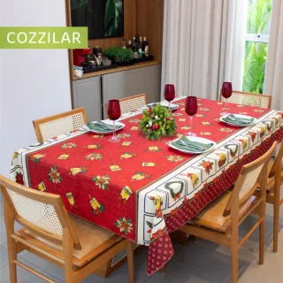 Toalha de Mesa Importada Natalina Luxo Retangular 2,10m x 1,50m - Modelo 9