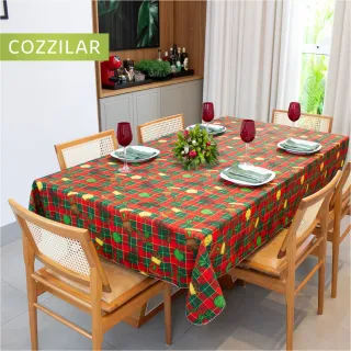 Toalha de Mesa Importada Natalina Luxo Retangular 2,10m x 1,50m - Modelo 9