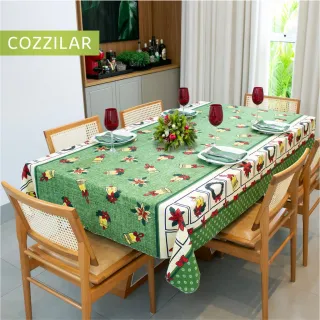 Toalha de Mesa Importada Natalina Luxo Retangular 2,10m x 1,50m - Modelo 9