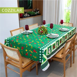 Toalha de Mesa Importada Natalina Luxo Retangular 2,10m x 1,50m - Modelo 9