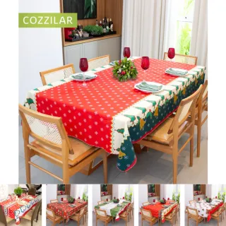 Toalha de Mesa Retangular Natal 6 Lugares - Direto da Fábrica - Modelo 16