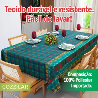 Toalha de Mesa Importada Natalina Luxo Retangular 2,10m x 1,50m - Modelo 9
