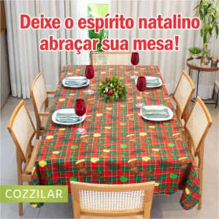Toalha de Mesa Importada Natalina Luxo Retangular 2,10m x 1,50m - Modelo 9
