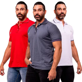 Promoção Camiseta Polo Masculino Casual Básica Piquet Algodão 100% - Rosa