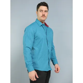 Camisa Masculina Social Fácil Slim Top L005 Verde Escuro - Verde Escuro