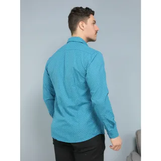 Camisa Masculina Social Fácil Slim Top L005 Verde Escuro - Verde Escuro