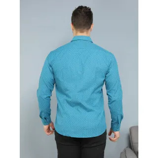 Camisa Masculina Social Fácil Slim Top L005 Verde Escuro - Verde Escuro