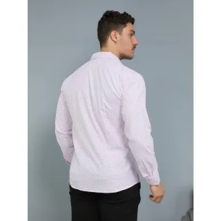 Camisa Social Masculina L005 Rosa Baby Top Slim Fácil - rosa baby