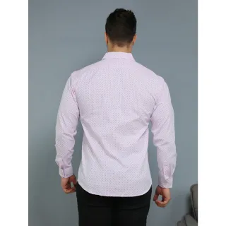 Camisa Social Masculina L005 Rosa Baby Top Slim Fácil - rosa baby