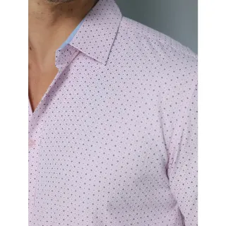 Camisa Social Masculina L005 Rosa Baby Top Slim Fácil - rosa baby