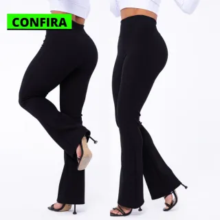 Calça Suplex Bailarina Fler Flare Zero Transparência Boca De Sino