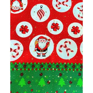 Oferta: Caminho de Mesa Natalino Tricoline 100% Algodão 140cm X 40cm - Vermelho