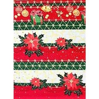 Oferta: Caminho de Mesa Natalino Tricoline 100% Algodão 140cm X 40cm - Vermelho