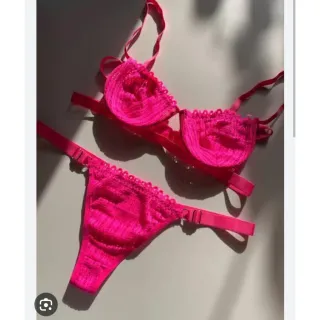 Lingerie Luxo Conjunto Sexy Meia Taça Gringa - Pink
