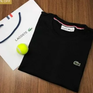 Promoção: Camisetas Lacoste Básicas Branca, Preta, Cinza, Azul Marinho - Vermelho