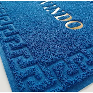 Capacho Emborrachado Bem Vindo 58x38cm - Tapete para Porta - Verde liso