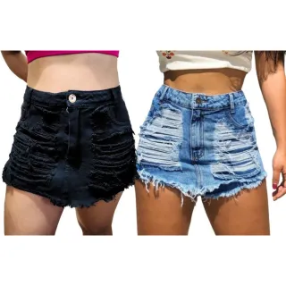 Moda Feminina Short Jeans Destroyed HotPants