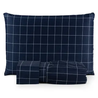 Lençol Casal Macio 200 Fios - Jogo de 3 Peças com Elástico para Cama Box - Preto Liso