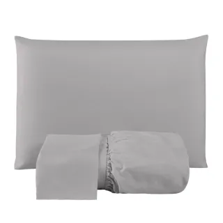 Lençol Casal Macio 200 Fios - Jogo de 3 Peças com Elástico para Cama Box - Preto Liso