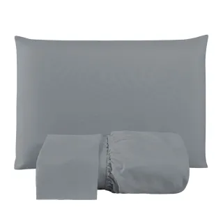 Lençol Casal Macio 200 Fios - Jogo de 3 Peças com Elástico para Cama Box - Preto Liso