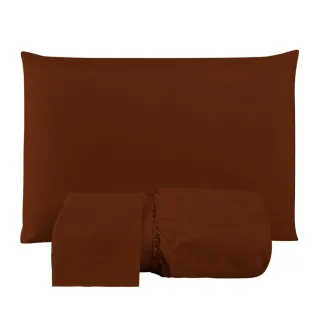 Lençol Casal Macio 200 Fios - Jogo de 3 Peças com Elástico para Cama Box - Preto Liso