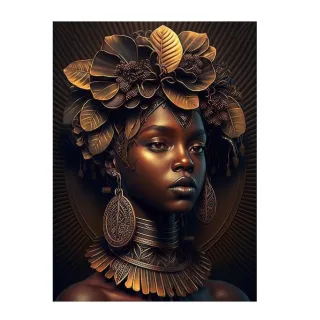 Quadro Luxo Mulher Africana Sala Quarto Decorativo 110x80cm - 13