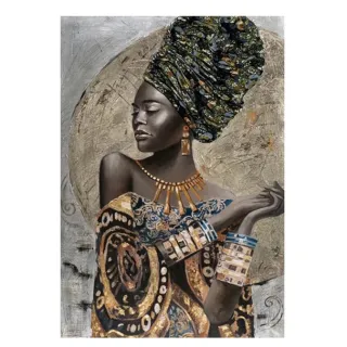Quadro Luxo Mulher Africana Sala Quarto Decorativo 110x80cm - 13