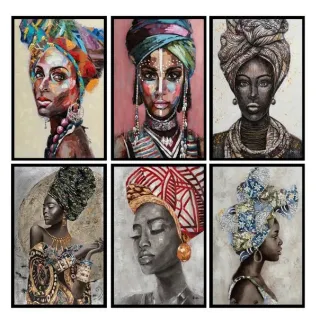 Quadro Luxo Mulher Africana Sala Quarto Decorativo 110x80cm - 13