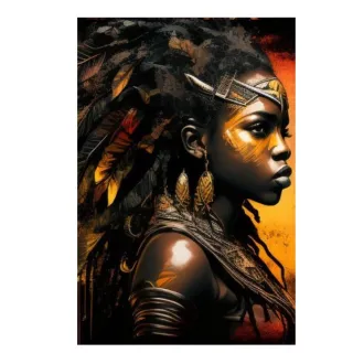 Quadro Luxo Mulher Africana Sala Quarto Decorativo 110x80cm - 13