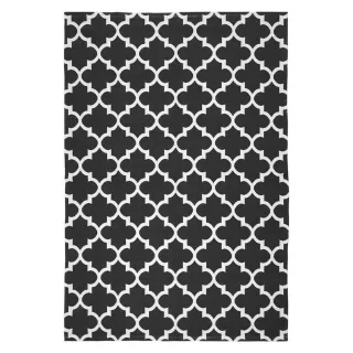 Tapete Luxuoso Geométrico Antiderrapante Sala Escritório Quarto Jacquard 2,00m x 2,50m - Casab Preto