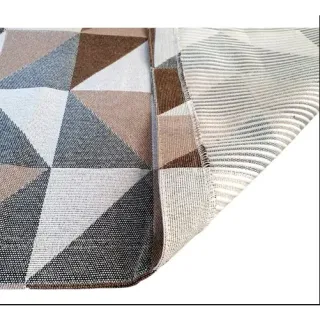 Tapete Luxuoso Geométrico Antiderrapante Sala Escritório Quarto Jacquard 2,00m x 2,50m - Casab Preto