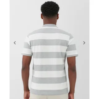 Pool Basics - Camisa Polo Masculina Listrada Piquet Branca - P