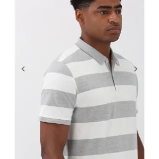 Pool Basics - Camisa Polo Masculina Listrada Piquet Branca - P