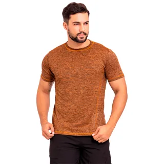 Confortável Camiseta Dry Fit Masculina - Costura Tripla - Marron