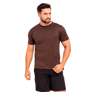 Confortável Camiseta Dry Fit Masculina - Costura Tripla - Marron