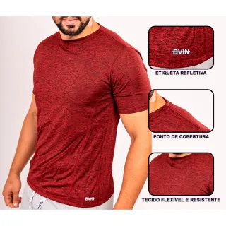 Confortável Camiseta Dry Fit Masculina - Costura Tripla - Marron