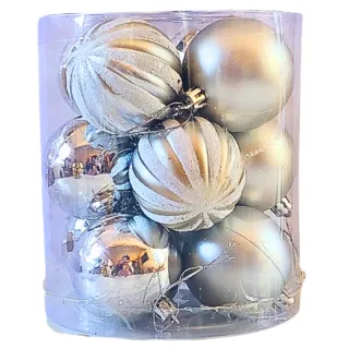 Bolas de Natal Kit com 12 ou 24 Enfeites Pendentes Vermelhos, Dourados e Prateados - DOURADA