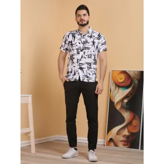 Moda Casual Masculina: Camisa Social Floral Havaiana - Branco