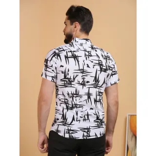 Moda Casual Masculina: Camisa Social Floral Havaiana - Branco