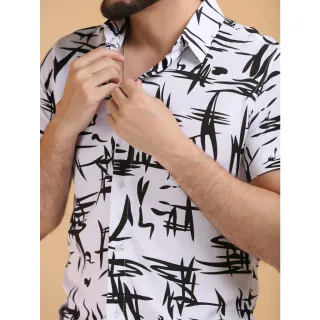 Moda Casual Masculina: Camisa Social Floral Havaiana - Branco