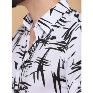 Moda Casual Masculina: Camisa Social Floral Havaiana - Branco