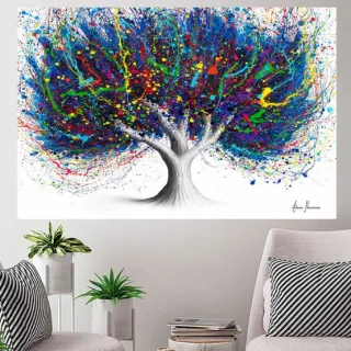 Grande Arvore Colorida Quadro Decorativo 110x80cm Sala Quarto - 23