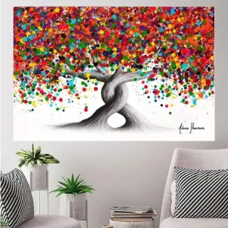 Grande Arvore Colorida Quadro Decorativo 110x80cm Sala Quarto - 23