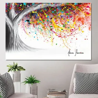 Grande Arvore Colorida Quadro Decorativo 110x80cm Sala Quarto - 23