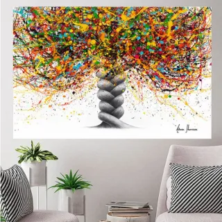 Grande Arvore Colorida Quadro Decorativo 110x80cm Sala Quarto - 23