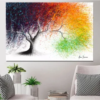 Grande Arvore Colorida Quadro Decorativo 110x80cm Sala Quarto - 23